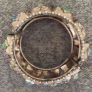 Silver Crown Gemstone Bracelet